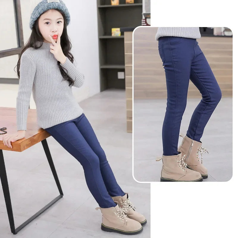 Girl Skinny Casual Pants Spring Autumn 2024 New Children Pencil Pants Skinny Leggings for Girls Kids Fashion Pants 3-12 Years
