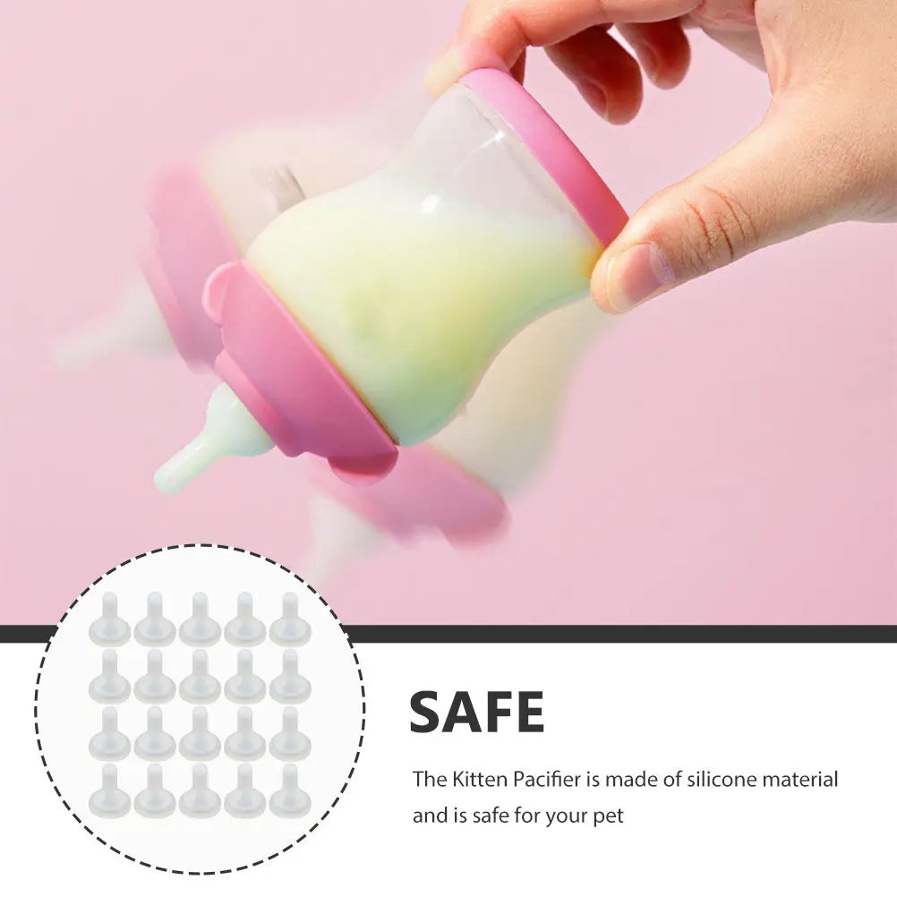 20Pcs Pet Feeding Pacifier Silicone Puppy Kitten Water Feeder Nipple for Small Dogs Cats Hamsters Milk Bottle Accessory Drinking