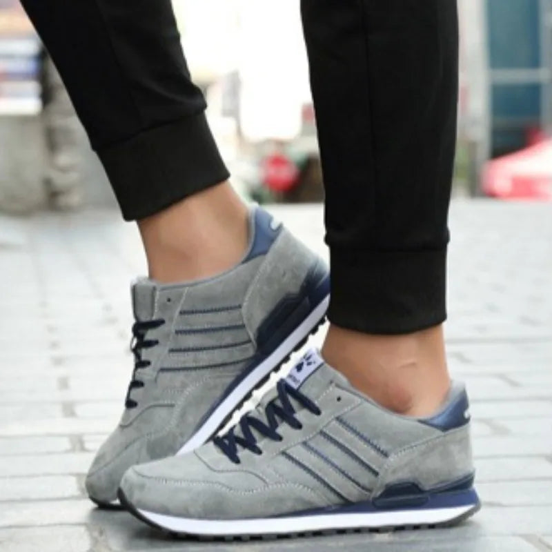 Sneakers for Men High Quality Suede Casual Shoes Luxury Tenis Shoes for Men Lace-up Flats Sport Running Shoes Кроссовки Мужские