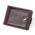 New Small Men's Leather Wallet With Coin Pocket Money Clip 5 Credit Card Slots A Metal Clamp ID Cash Holder Purse For Male