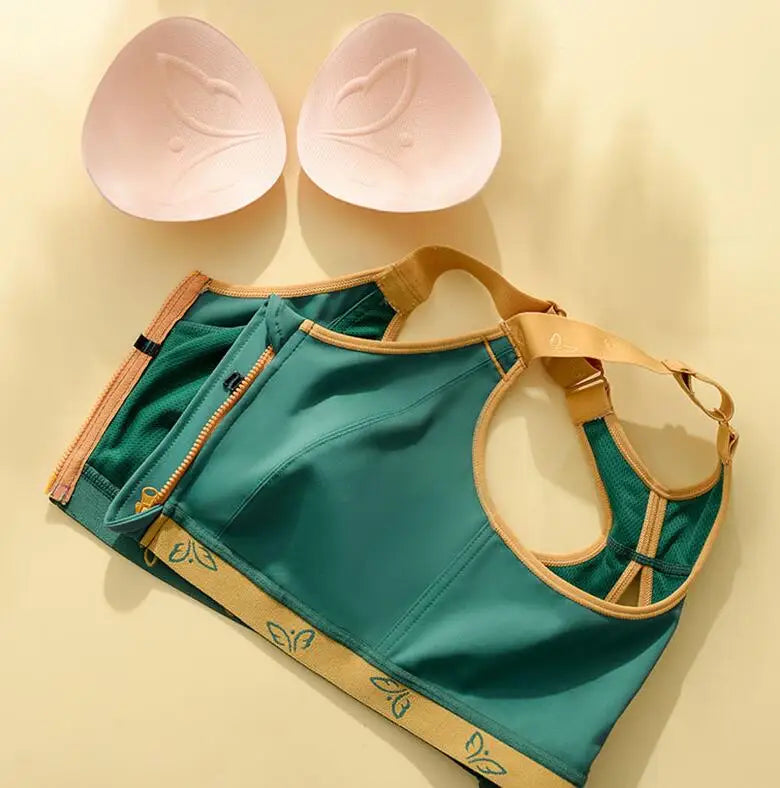 Wireless Sports Bra for Women Plus Size Full Cup Support Underwear Female Front Closure Active Sportswear 36 38 40 42 50 C D E