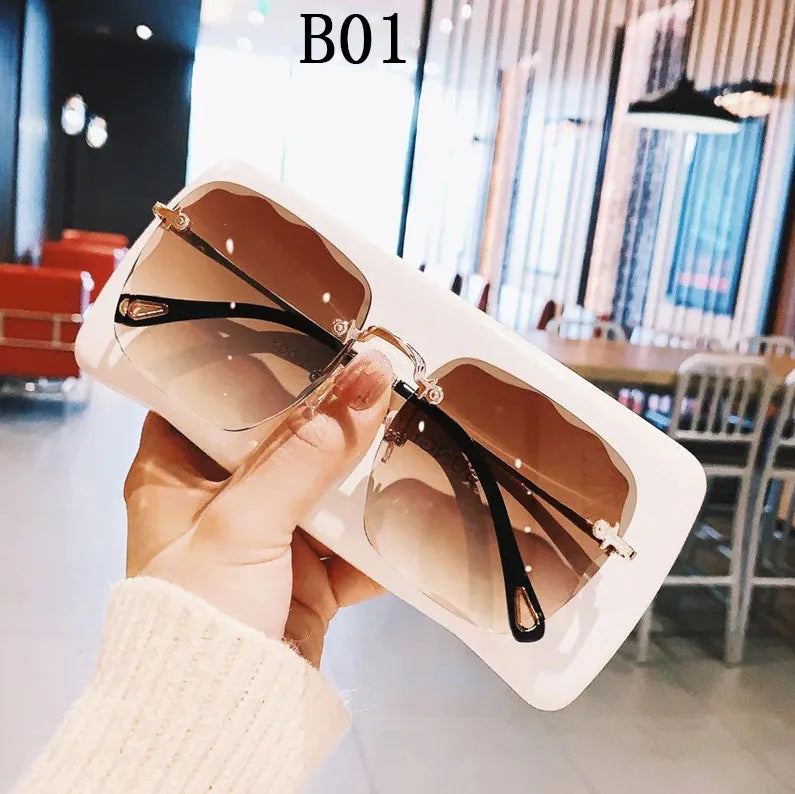 Sunglasses Women 2022 Square Fashion Glasses Rimless Shades  Retro Vasos Decorativos Lunette De Soleil Femme Zonnebril Dames Sol