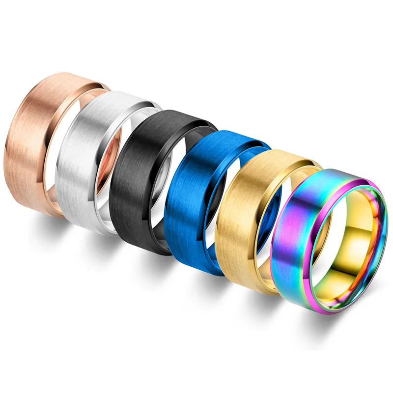 Fashion Charm Jewelry Ring For Men Women Stainless Steel Black Rings Wedding Engagement High Quality Matte Male Accessories