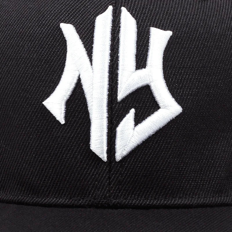 Men's and women's flat brimmed hatsStreet Embroidery Letter NYHip hop flat brimmed hat with adjustable styleFashionable