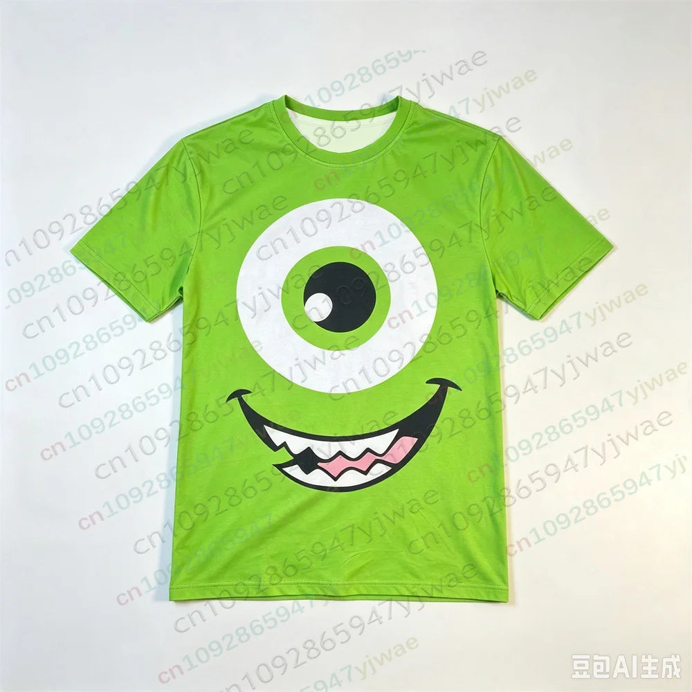 Summer Couple'S Set Pajamas With Big Eyes 3d Graphic Tee Casual Comfortable Home Wear Summer Men Women Short Sleeved Shorts