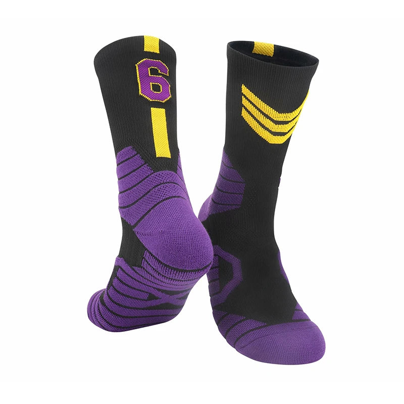 Professional Star Basketball Socks Adults Kids Number 23 Elite Towel Bottom Sports Socks Non-slip Breathable Durable Socks