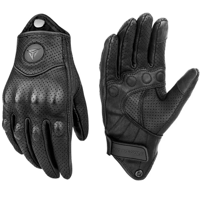 Motorcycle Gloves Men Women Moto Leather Carbon Cycling Mtb Accessories Glove Motorbike Motorcross ATV Motor gear cross guantes