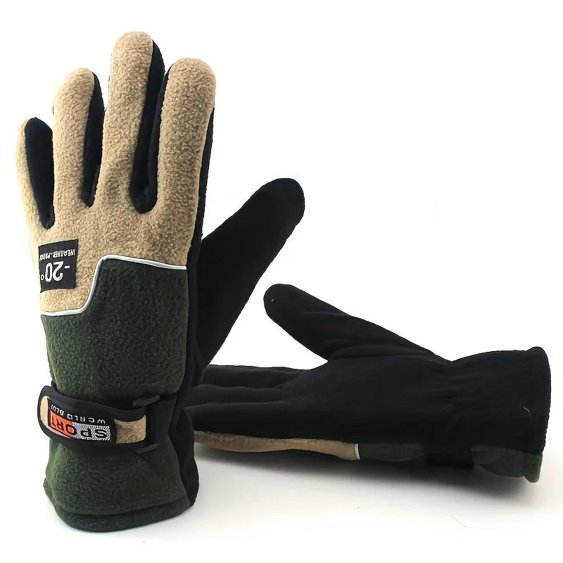 Winter Women Men Fleece Full Finger Gloves Warm Gloves Ski Gloves Outdoor Sport Motorcycle Cycling Snow Gloves Unisex