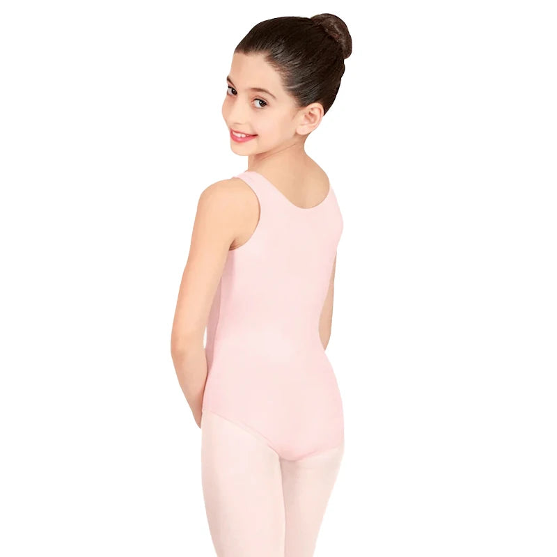 Kids Gymnastics Sportswear Tank Leotards Girls Spandex Scoop Neck Nylon Black Ballet Dance Suit Toddler Dancewear Bodysuit Vest