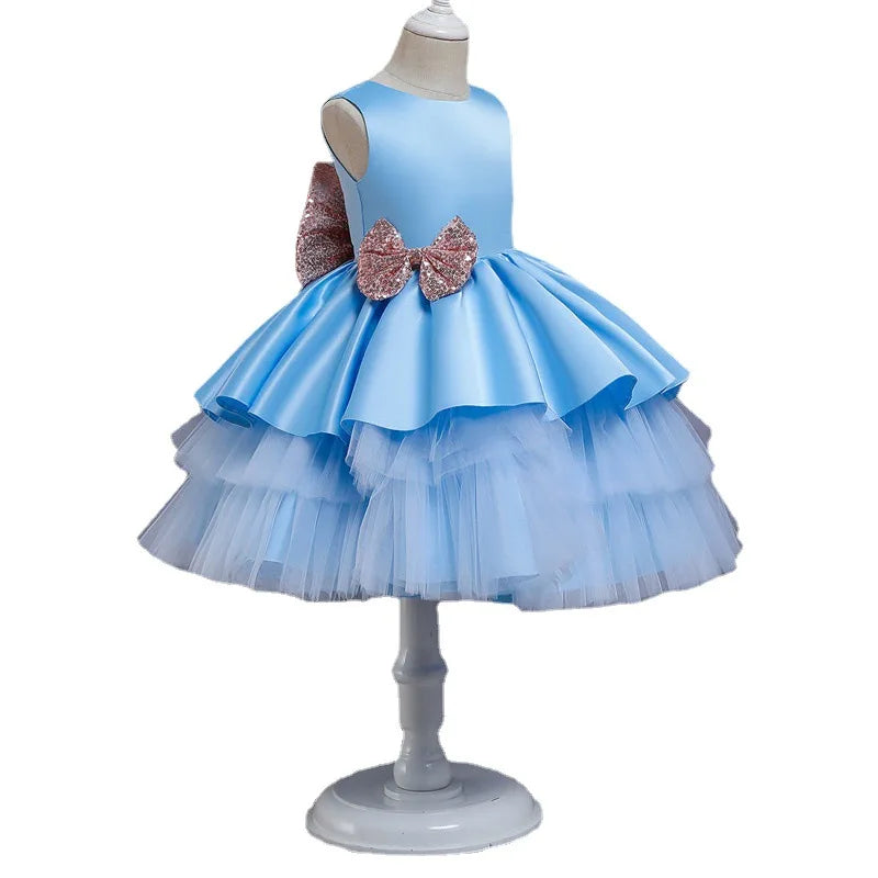 Kids Dress for Girls Christmas New Year Princess Party Prom Dresses Children Wedding Evening Bowknot Gown 1-5 Years Vestidos