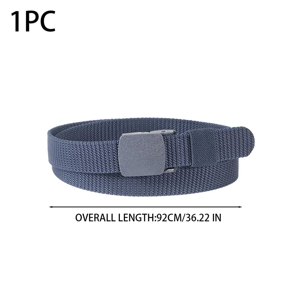 New 92cm Belts for Children Military Unisex Canvas Automatic Buckle Fashion Solid Colors Nylon Outdoor Tactical Canvas Belts