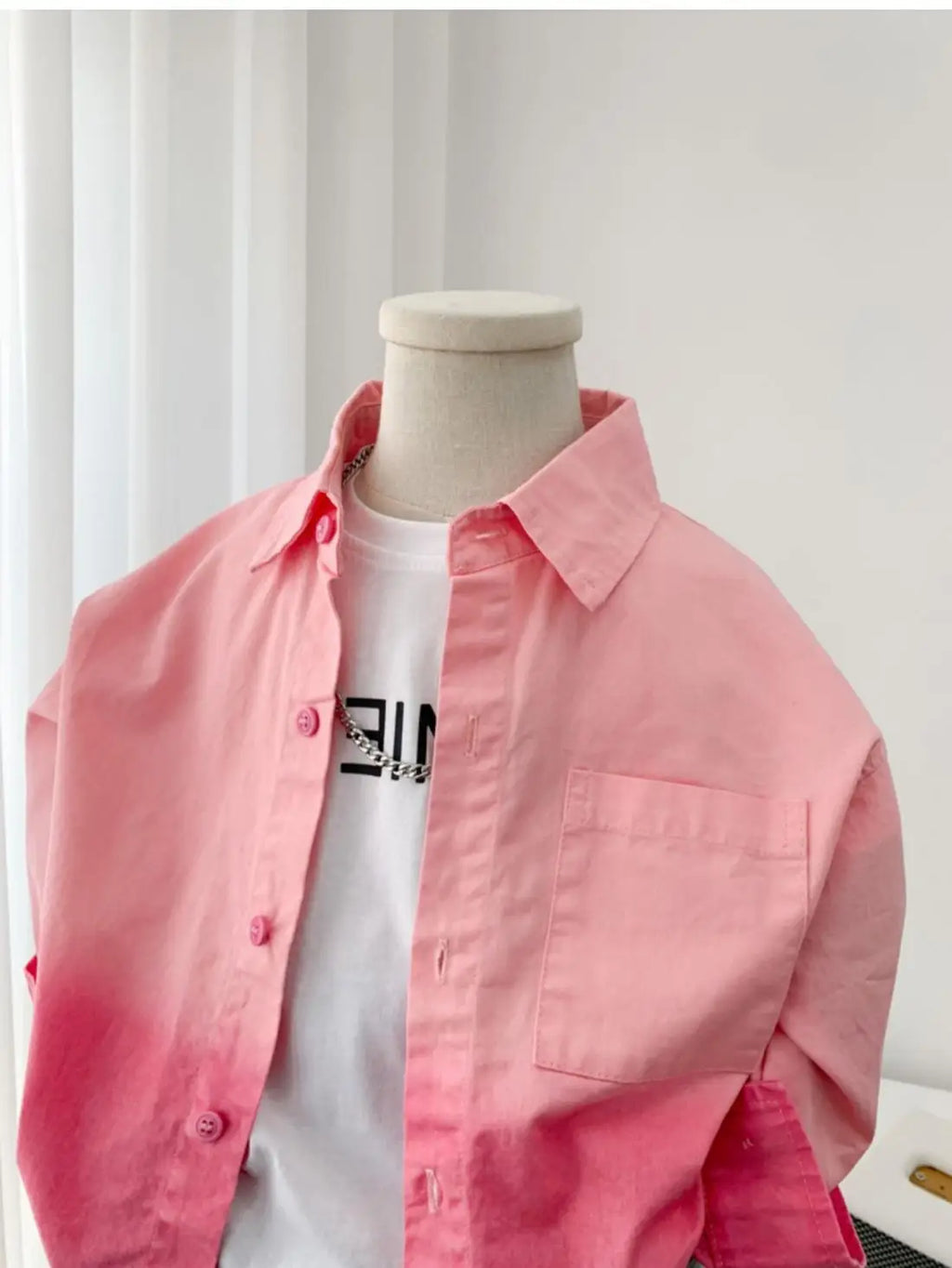 Boys' Pink Shirt 2025 New Fashionable Spring and Autumn Children's Long Sleeve Shirt Korean Coat