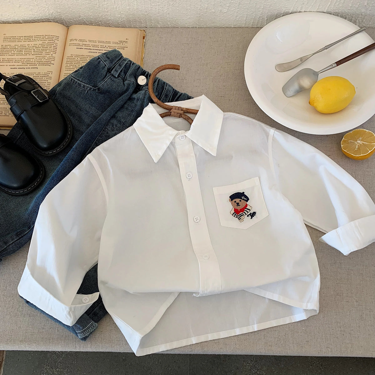 Children's Cowboy Jacket New Spring and Autumn Styles for Boys and Girls Korean Fashion Baby Long Sleeve Shirt Casual Kidswear