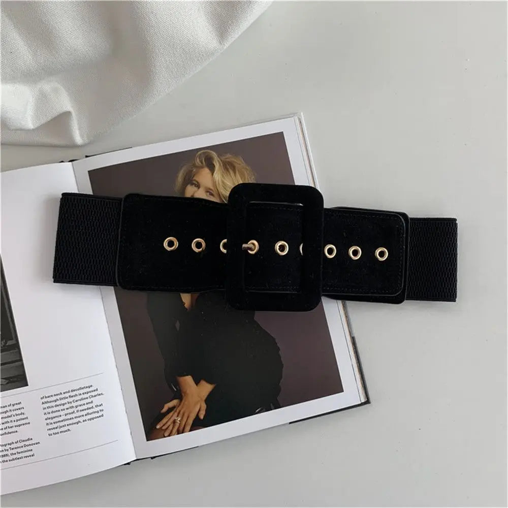 Women Belt Stretch Wide Waist Belts Metal Buckle Leather Strap Female Apparel Accessories Dress Waist Apparel & Accessories