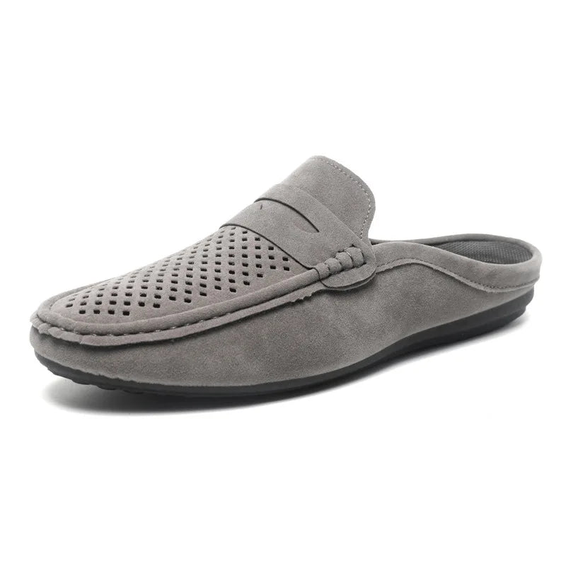 Men's Loafers Lightweight Bean Shoes Summer One Step Push Lazy Breathable Casual Half Support Slippers for Men