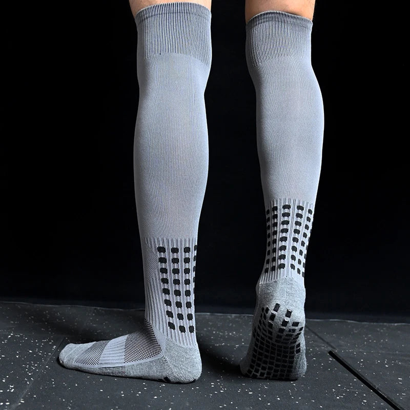 Sports Training Long Football Socks Men's Non-Slip Soccer Socks Breathable Knee High Towel Bottom Stockings For Cycling Hiking
