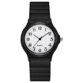 Simple Black Watch Quartz Watches for Women Silicone Strap Ladies Leisure Wristwatch Light-Luxury Student Exam Watch Clock Gifts