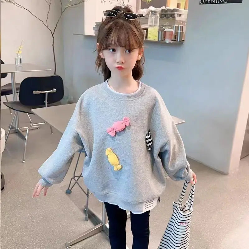 Girls Sweatshirt 2026 New Children Spring Candy Hoodies Kids Autumn Casual Long-sleeved Tops Baby Girl Fashion Clothing Coats