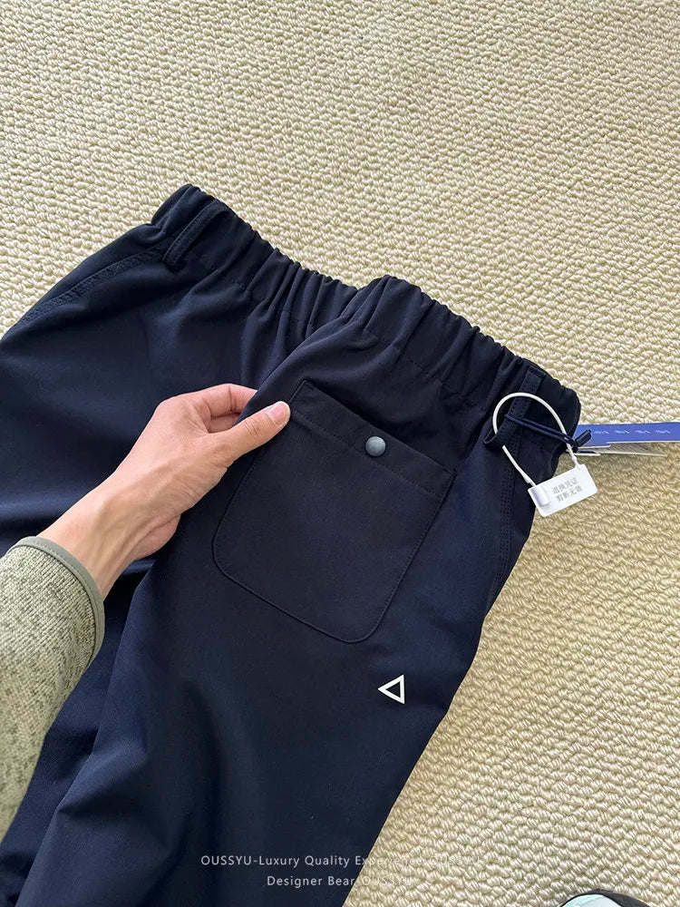 2026 Spring Summer Casual Cargo Pants Outdoor American Style Work Triangle Logo Tactical Hiking Off-road Motorcycle Trousers Man