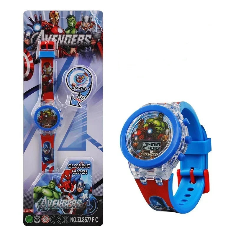 Anime Flash Spider Man Hulk Children's Watch Boy Cartoon Avenger Children's Watch Boy Girl Student Clock Gift