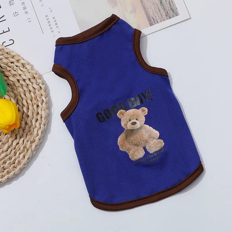 Pet Clothes Summer Breathable Puppy Clothes Cat Clothes Summer Dog Vest Breathable Thin Corgi Clothes Dog Costume