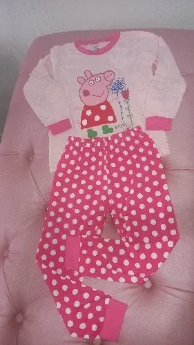Cartoon Peppa Pig Movable Doll Pajamas Set for Boys and Girls