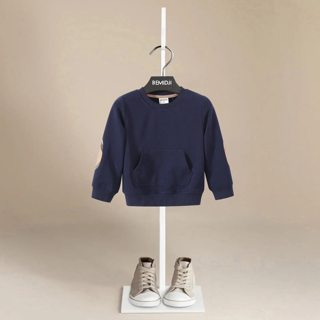 Children's Spring Autumn Sweatshirts Girl Kids Red Tshirt Cotton Pullover Tops for Baby Boys Autumn Solid Color Clothes 2-9Years
