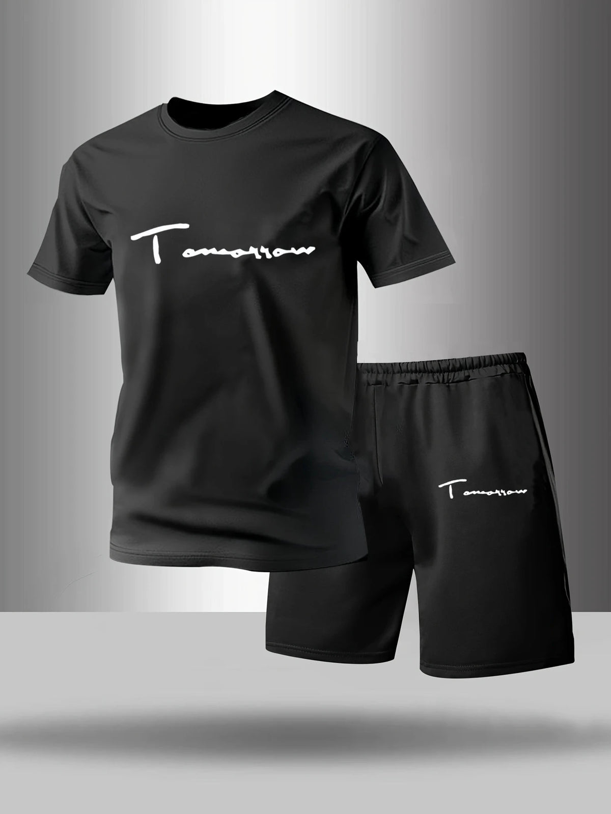 Two Piece Men's Pajamas for Spring Summer Autumn Winter Short Sleeved Shorts Fashionable Letter Pattern Home Suit Set