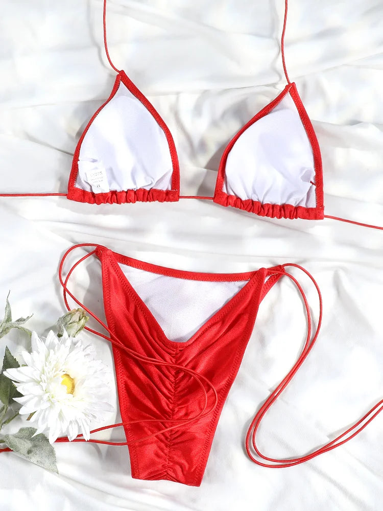 Bikinis Purple Swimwear Low Waist Bathing Suit Women's Swimming Suit 2024 Biquinis Two Pieces Suit Summer Beach Wear
