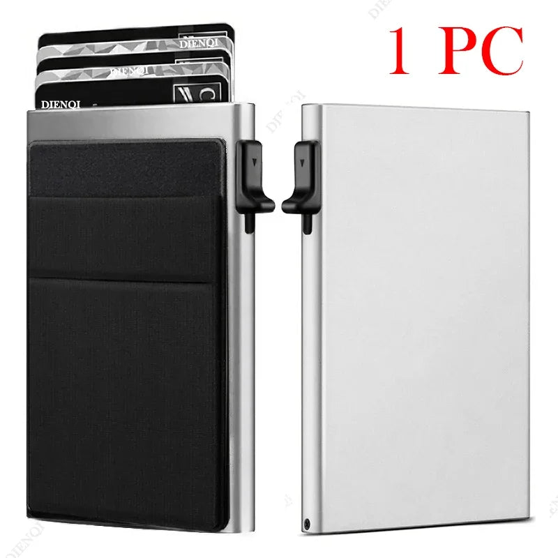Anti Rfid Credit Card Holder Men Minimalist Wallets Thin Slim Mini Luxury Metal Bank ID Cardholer Case Wallet for Men Carteras