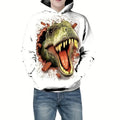 Fierce Dinosaur 3D Print Hoodie Men Children Clothing Long Sleeve Pullover Coat Harajuku Streetwear Autumn Casual Trend Hoodies