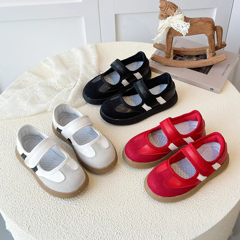 Children's Casual Sneakers for Ages 3-18 Red Boys' and Girls' All-Season Shoes White Soft-Sole Anti-Slip Training Shoes for Kids