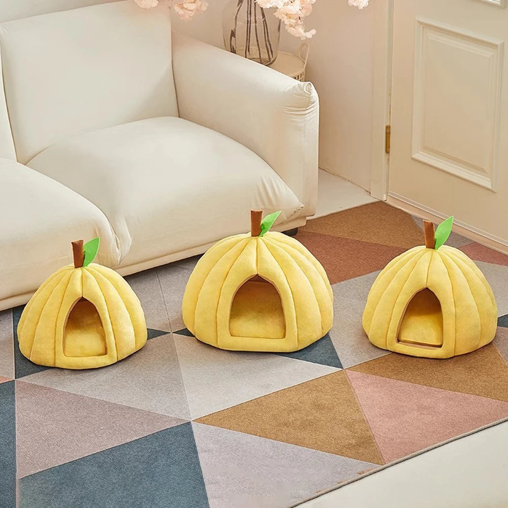 Plush Calming Pet Bed Thickened Warming Pet Sofa Non-Slip Bottom Prevents Sliding Pet Bed For Cold Floors Cozy Nook For Bedroom