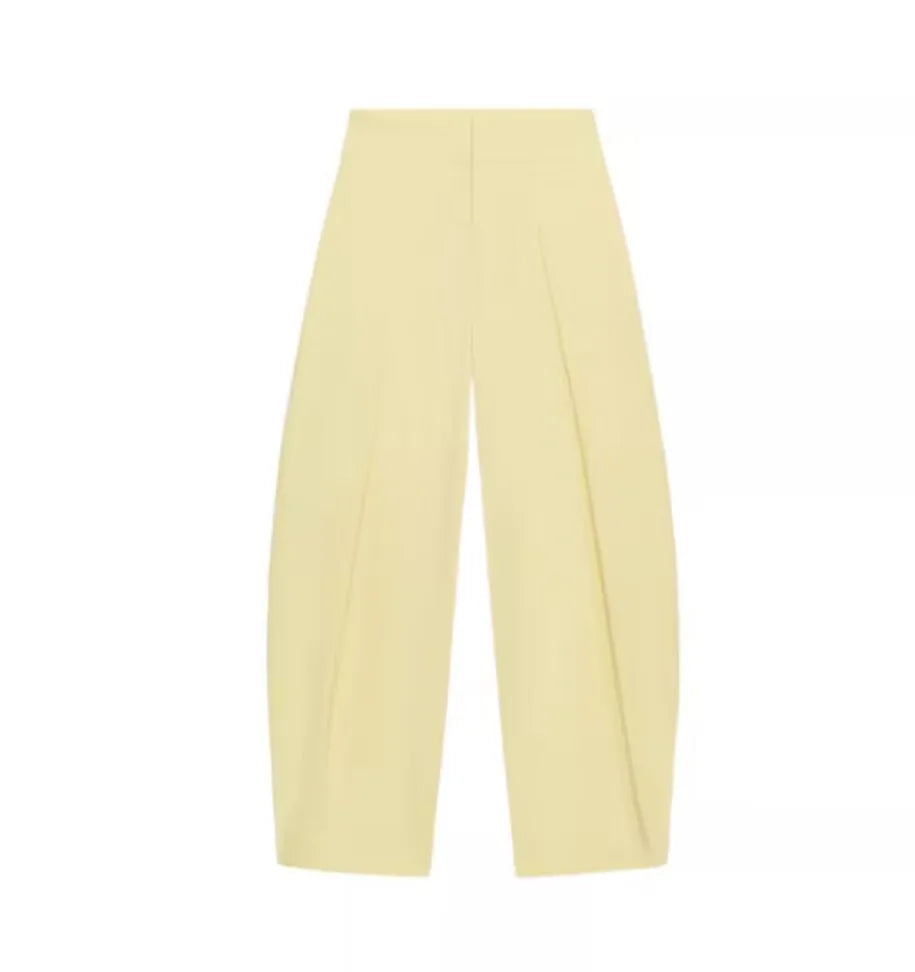 Fashionable Balloon Silhouette Pleated Pants Women's New Arrival Spring Summer Natural Waist Polyester Fiber Casual Trousers
