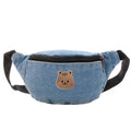 Denim Waist Bag for Kids Fashion Fanny Pack for Little Boy Girls Children's Bum Bag Lightweight Chest Bag Cool Shoulder Bags