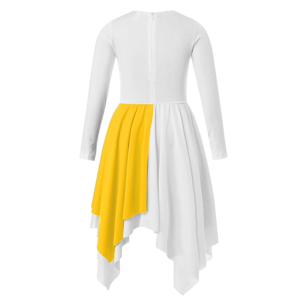 Kids Girls Liturgical Praise Dress Lyrical Dance Performance Costumes Children Church Choir Worship Ballroom Dancing Dancewear