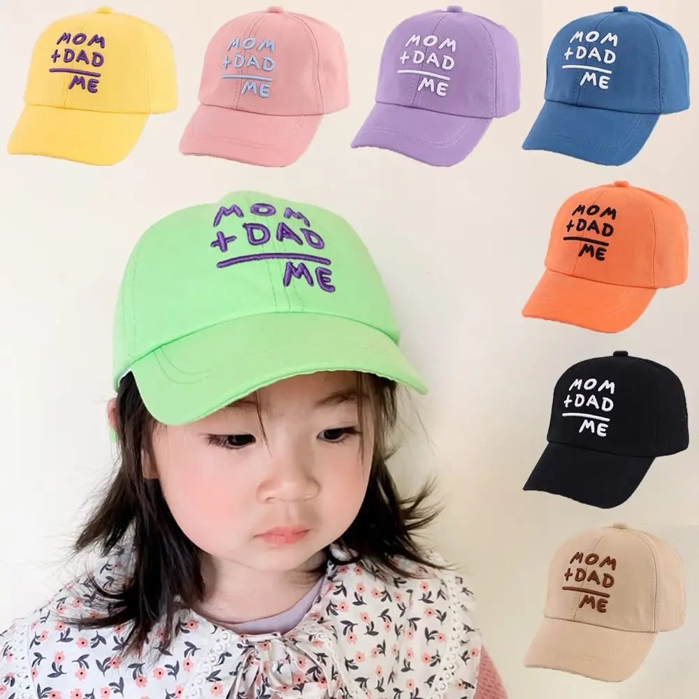 Fashion MOM+DAD=ME Embroidery Baseball Caps Cute Spring Autumn Kids Baseball Hats Adjustable Children's Cap For Boys Girls
