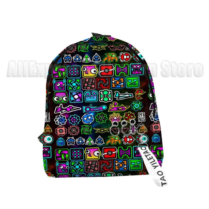 Kids Angry Geometry Dash 3D Print Backpacks for Girls Boys Cartoon Anime Bookbags Students School Bags Children Knapsacks Gifts