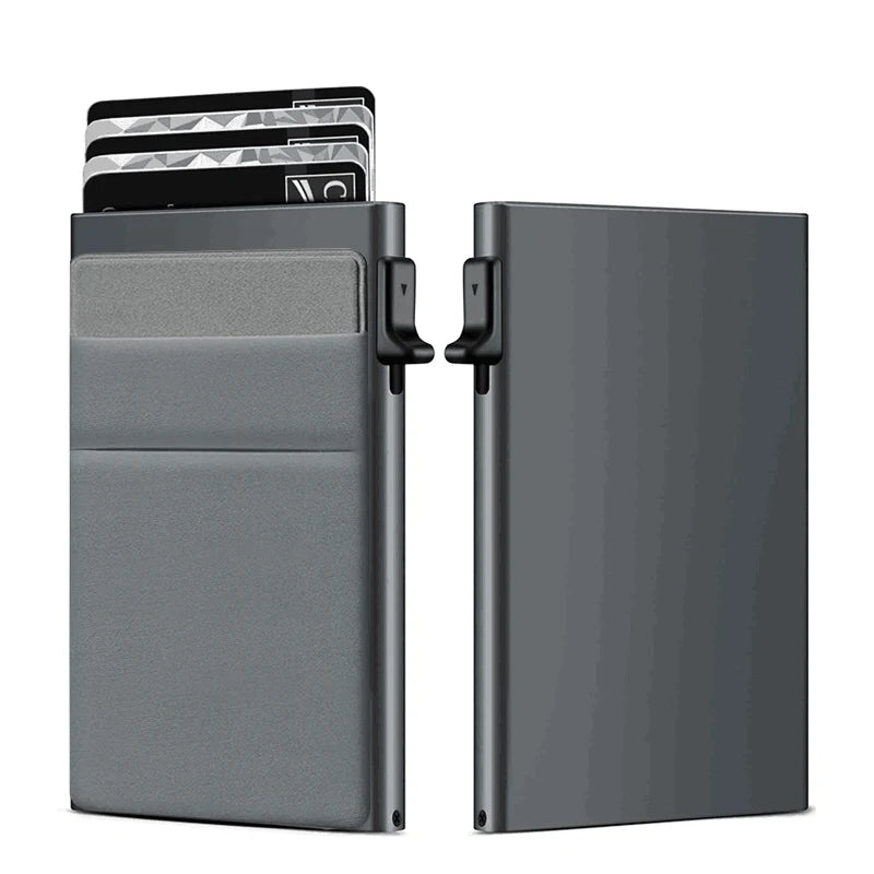 Anti Rfid Credit Card Holder Men Minimalist Wallets Thin Slim Mini Luxury Metal Bank ID Cardholer Case Wallet for Men Carteras
