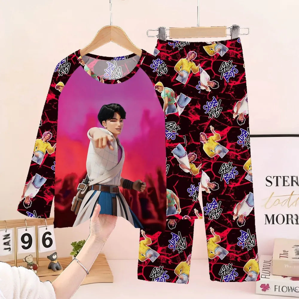 Full Sleeve Girls Pajamas Sets Pyjamas Kids 2Pcs Homewear Children's Sleepwear for Boys Baby Pajamas Teens Cosplay Nightwear