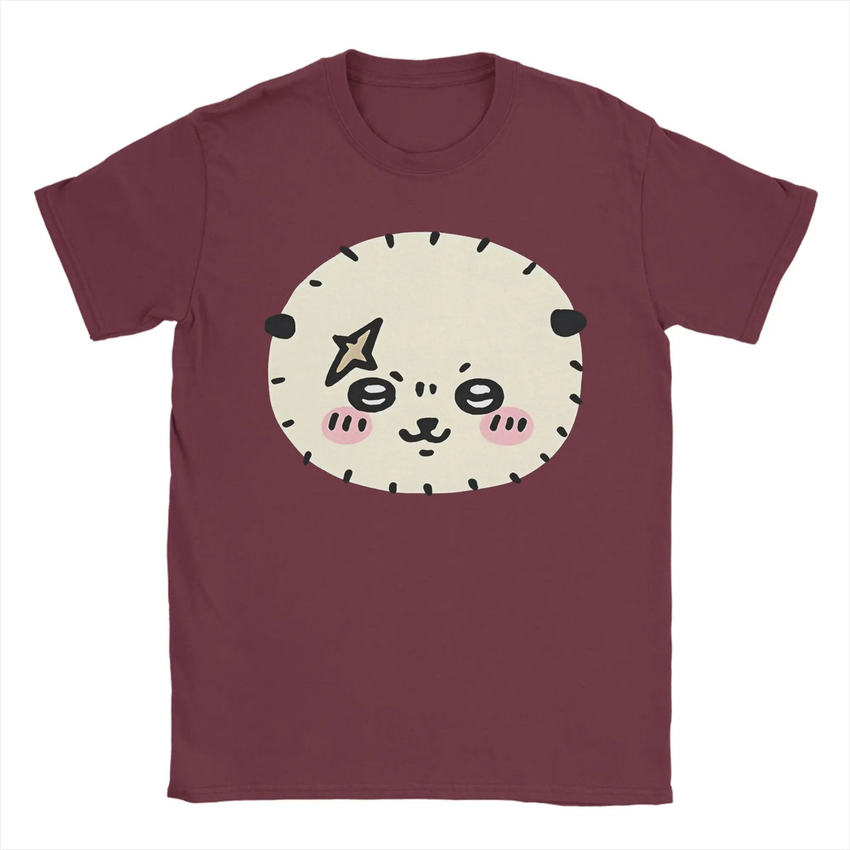 Funny Chiikawas Rakko T-Shirts Men Round Neck Cotton T Shirts  Short Sleeve Tees Unique Tops