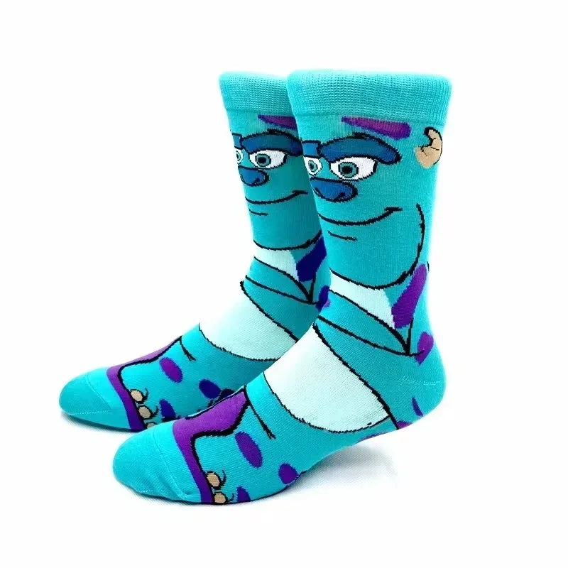 5 Pairs New Men's Socks Happy Funny Women Socks Animation Cosplay Hip Hop Long Socks Fashion Bizarre and Novel Christmas Gift