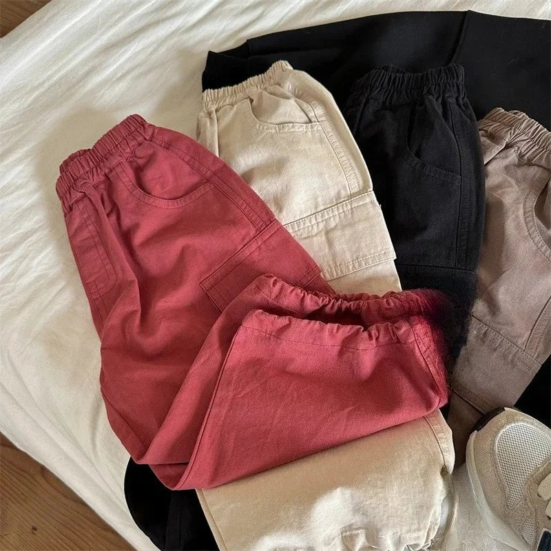 Kids Pants Girdle Overalls Baby Wide Leg Pants Girls Pants Teenage Girls Clothing Cargo Winter Clothes for Boys