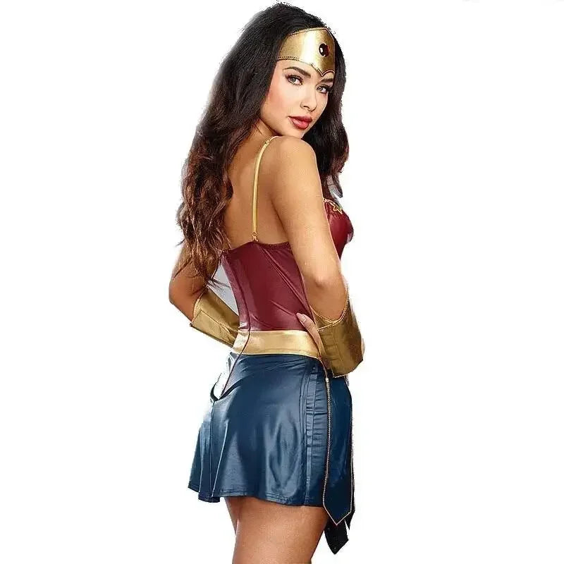 Women Leather Clothes My Hero Academia Costumes Adult COS Wonder Cosplay Halloween Party Justice Wonder Fantasia Fancy Dress