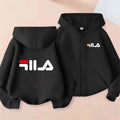 Kids Trend Letter Print Spring Autumn Simple Casual Zipper Hooded Sweatershirts 2-13 Years Boys Girls Streetwear Top Clothes