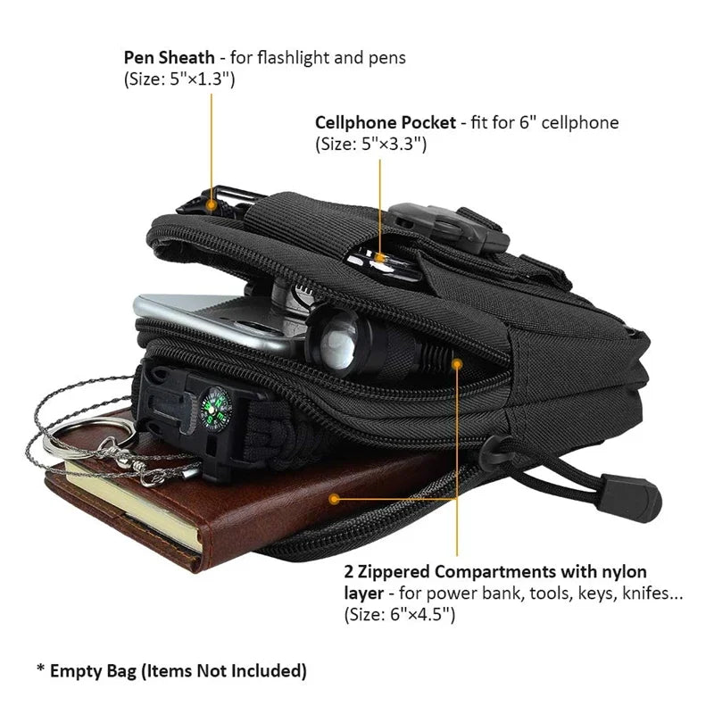 Outdoor Men Waist Pack Bum Bag Pouch Waterproof Waist Bag Sport Hunting Belt Nylon Mobile Phone Bags Travel Tools Men's Bags