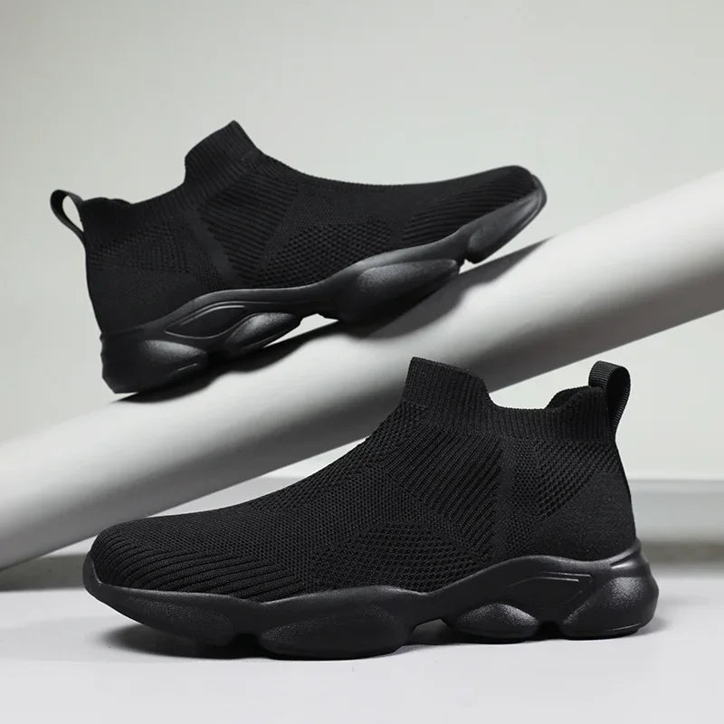 New Shoes for Man Spring Summer Breathable Knit Casual Sport Sock Shoes Youth Cool Slip-on Loafers Big Size