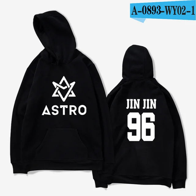 Kpop ASTRO STAR Group Printed Hoodies Moletom Harajuku Sweatshirt Casual Zipper Hoodie Streetwear Jacket Men/Women Clothing