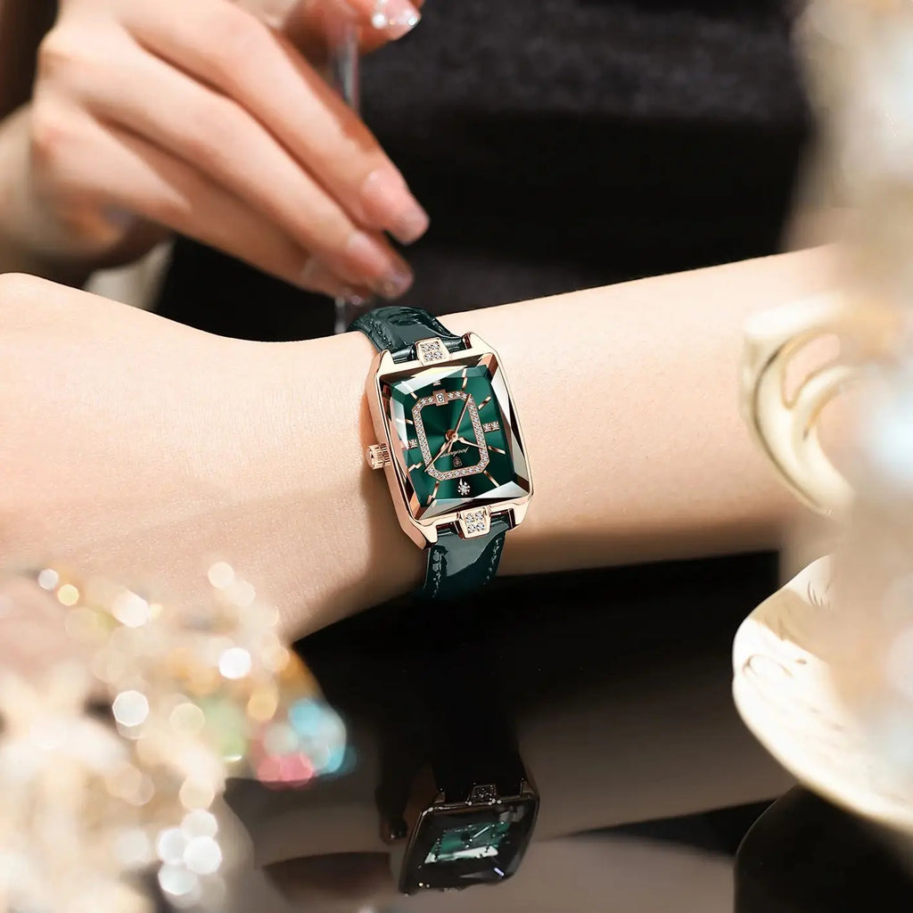 POEDAGAR Top High Quality Women Wristwatch Waterproof Date Leather Watch For Woman Quartz Luxury Rectangle Women's Watches Reloj