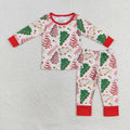 Wholesale Children Christmas Pajamas Long Sleeves Baby Girl Boy Santa Shirt Set Kids Pants Toddler Outfit Nightwear Sleepwear